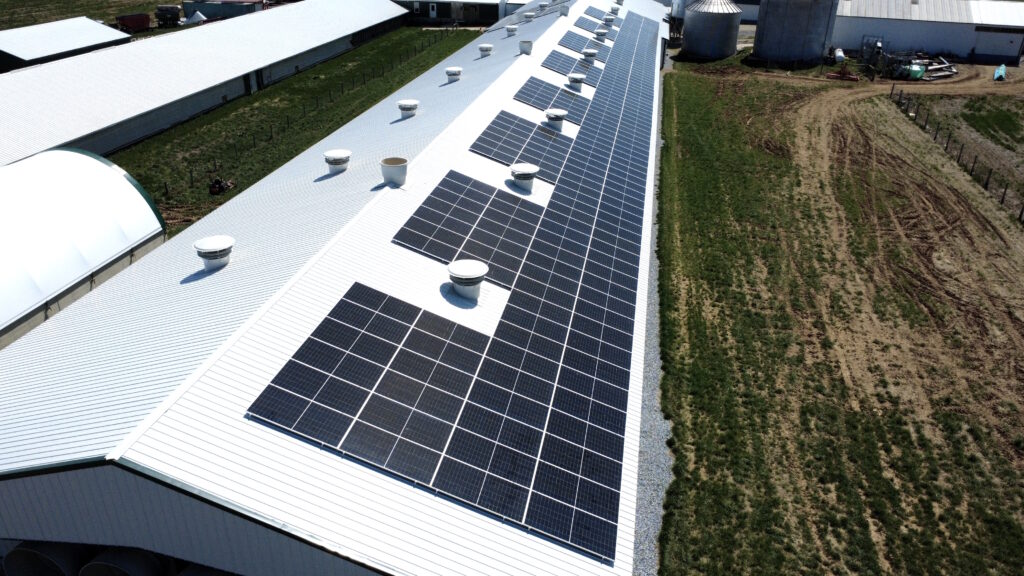 nolt farm solar panels closeup